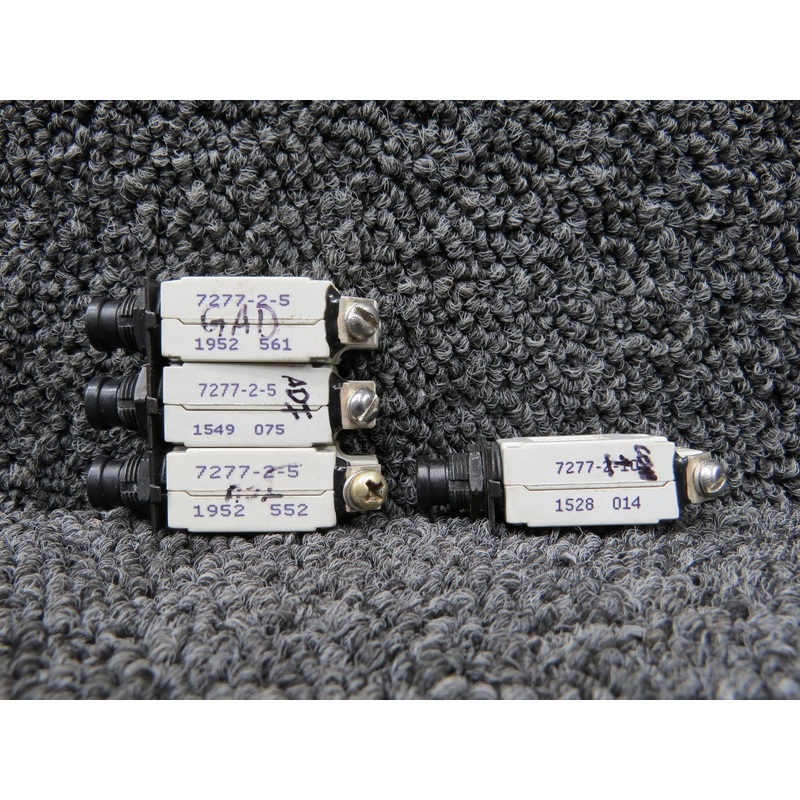 7277-2-5, 7277-2-10 Klixon Push Circuit Breaker Switch Set of 4