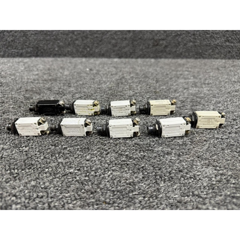 7274-2-1, 7274-2-20 Klixon Push Circuit Breaker Set of 9 (Various Amps: 1-20)