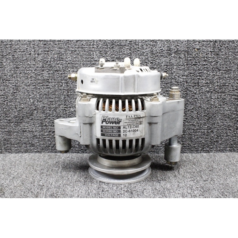 AL12-C60 Lycoming O-320-E3D Plane Power Alternator w Bracket, Link, Strut (12V)