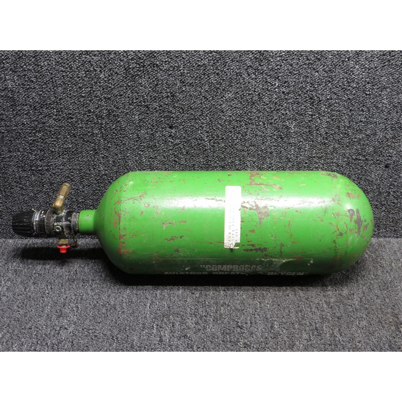 176182-01 (Alt: DOT-3AA1800) Puritan Bennett Oxygen Bottle (Serviced: 4-1991)