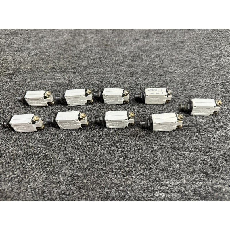 7274-2-1, 7274-2-3, 7274-2-5 Klixon Push Circuit Breaker Set of 9 (Amps: 1, 3, 5)