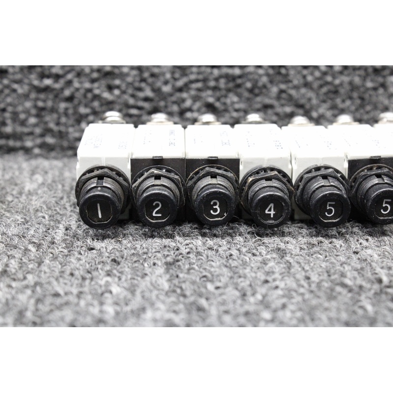 7274-2-1, 7277-2-10 Klixon Push Circuit Breaker Set of 14 (Various Amps: 1-10)
