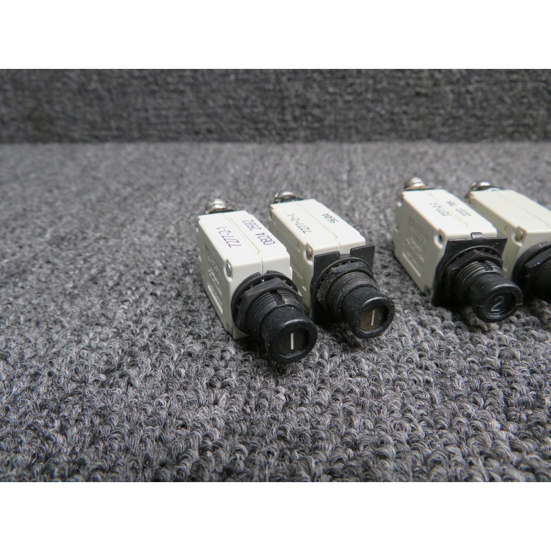 7277-2-1, 7277-2-2, 7277-2-5 Klixon Circuit Breakers Set of 9 (Amps: 1, 2, 5)