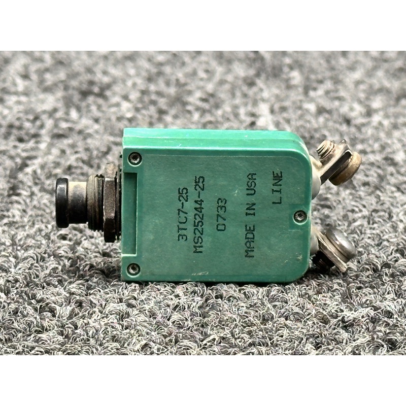 3TC7-25 (Alt: MS25244-25) Klixon Circuit Breaker (25A)