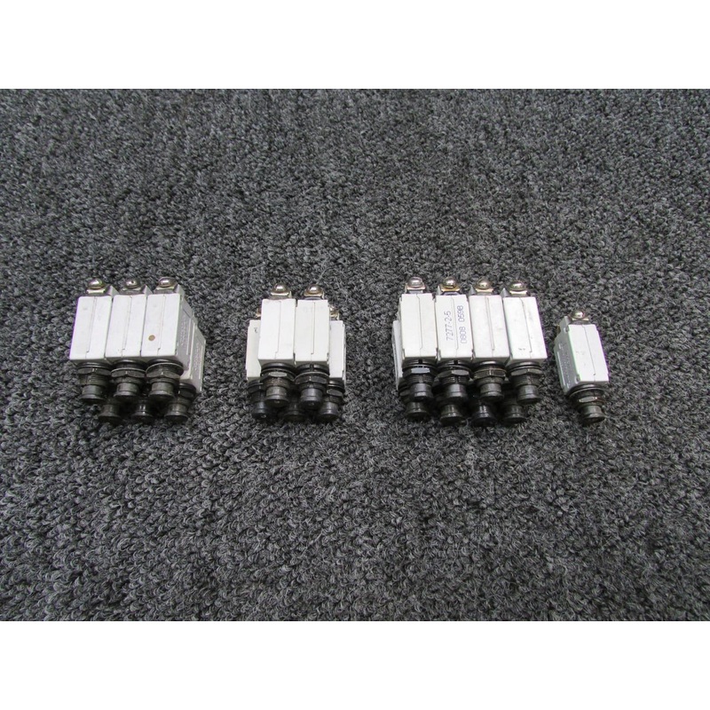7277-2 Klixon Push Circuit Breaker Set of 20 (Amps: 2, 3, 5, 10)
