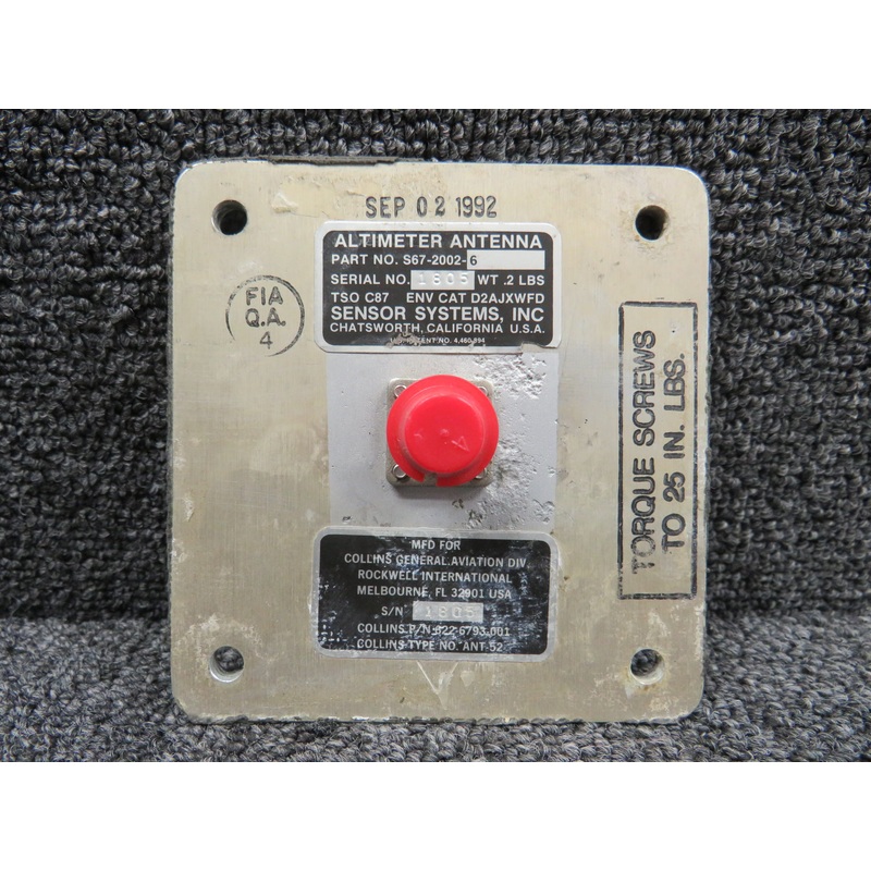 S67-2002-6 Sensor Systems Altimeter Antenna