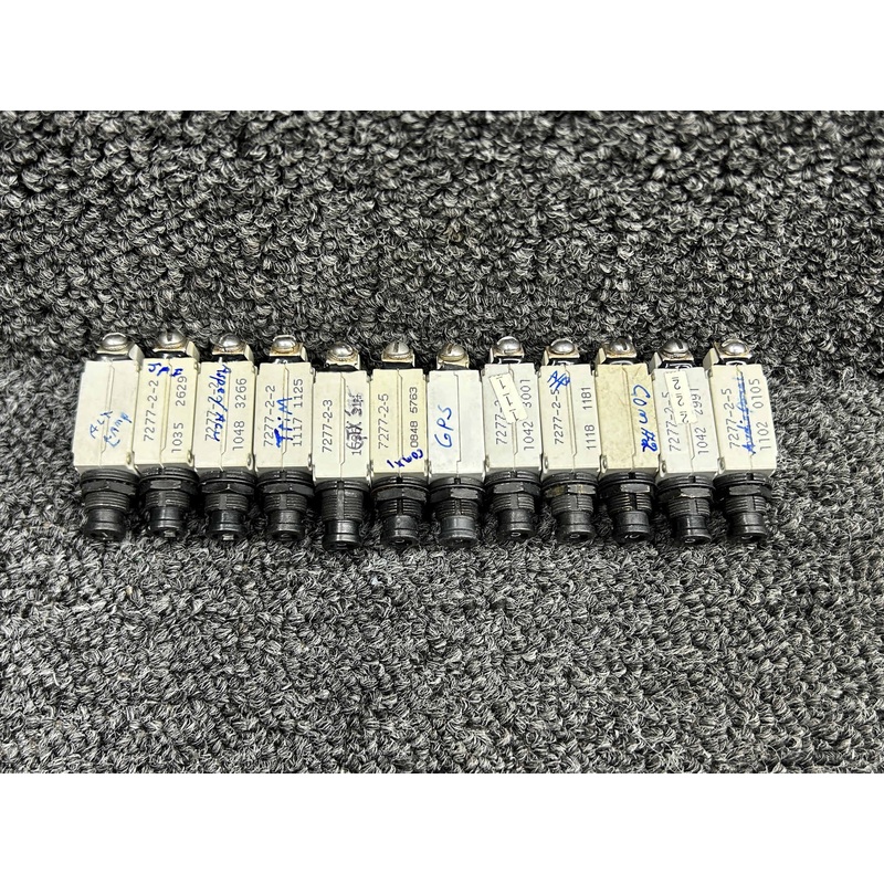 7277-2 Series Klixon Push to Reset Circuit Breaker Set (Amps: 1, 2, 3, 5, 10)