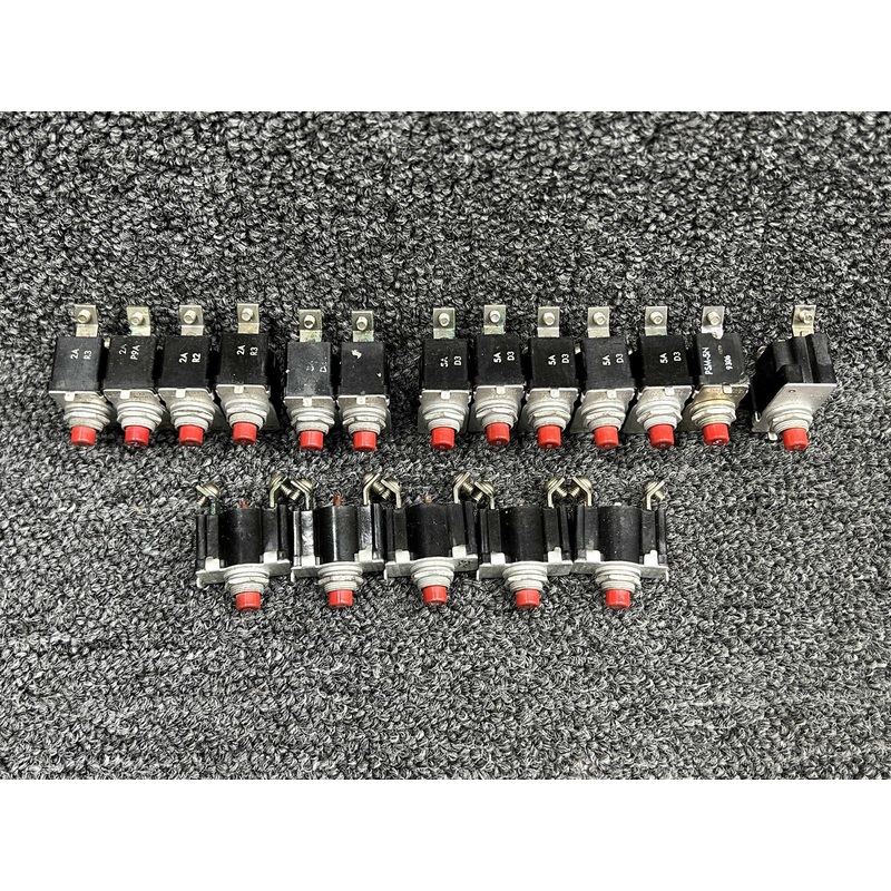 PSM Series Klixon Push to Reset Circuit Breaker Set (Amps: 2, 3, 5, 8, 10, 15)