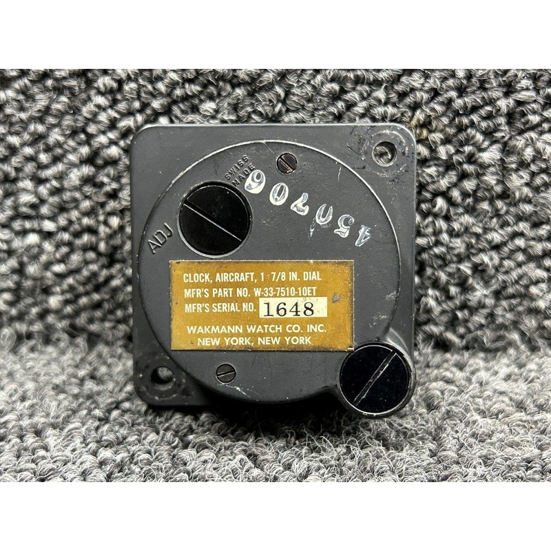 W-33-7510-10ET Wakmann Aircraft 8 Day Clock (Core)