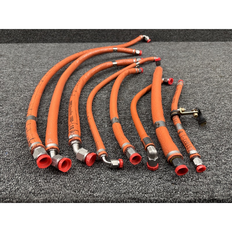 124F003-8CR-0244, 124F001-6CR-0180 Stratoflex Hose Set of 9