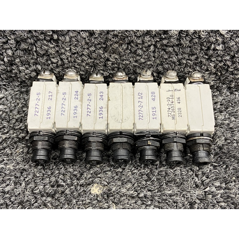 7277-2 Klixon Push to Reset Circuit Breaker Set (Amps: 5, 7.5, 10)