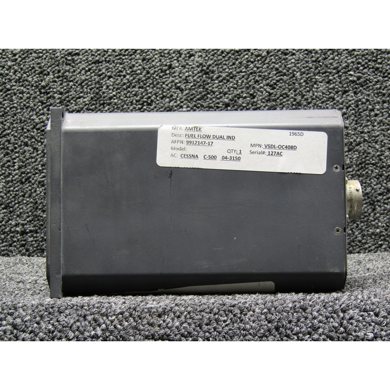 VSDL-0C408F (Alt: 9912147-17) US Gauge Fuel Flow Indicator (28V)(5V Lighting)
