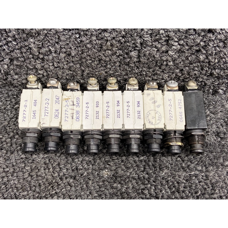 7277-2 Klixon Push to Reset Circuit Breaker Set (Amps: 1, 2, 5, 7.5)