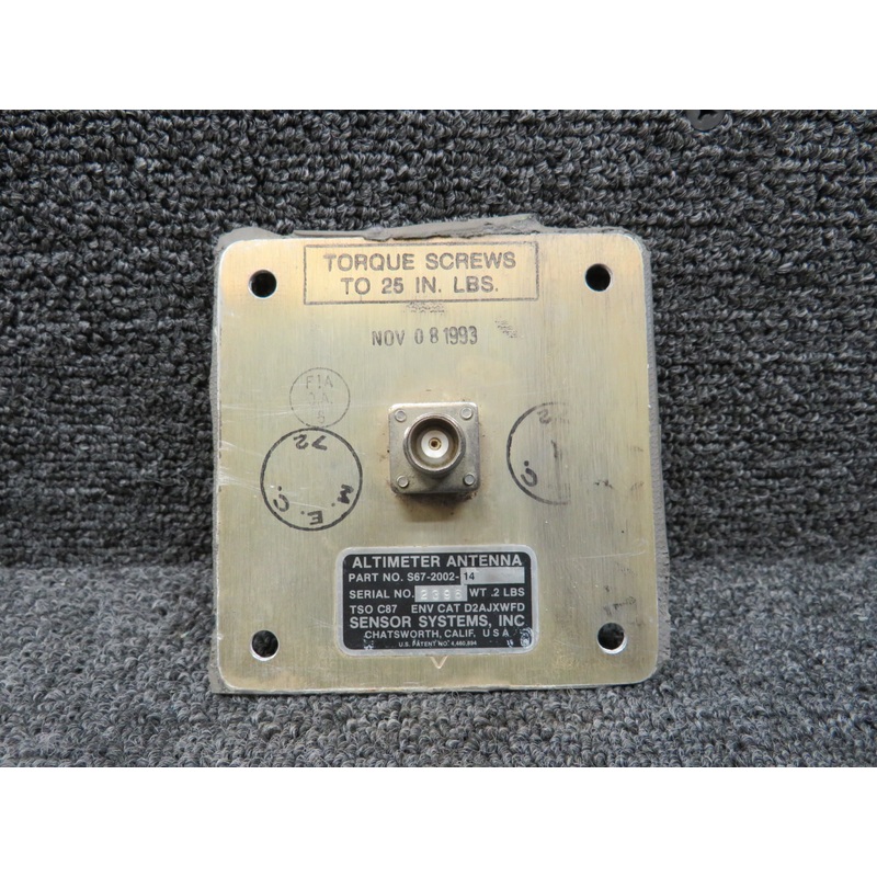 S67-2002-14 Sensor Systems Altimeter Antenna (Cracked, Chipped Paint)