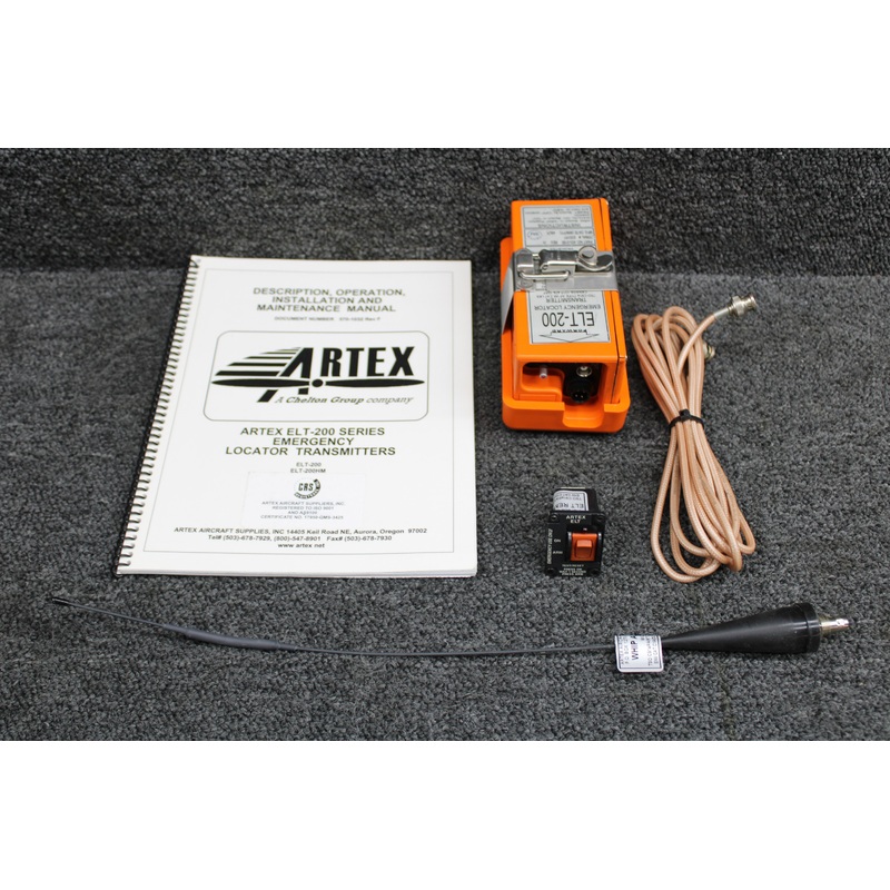 453-0190 Artex ELT-200 Emergency Locator Transmitter with Tray, Antenna, Switch