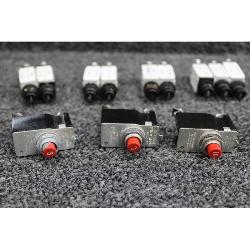7277-2, 105-250-101, PSM Klixon Circuit Breaker Set of 17 (Various Amps)
