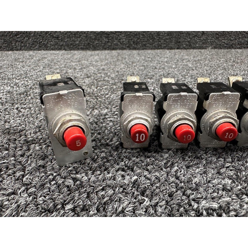 PMS-15N, PMS-10N, PMS-5N Klixon Circuit Breaker (Set of 8)