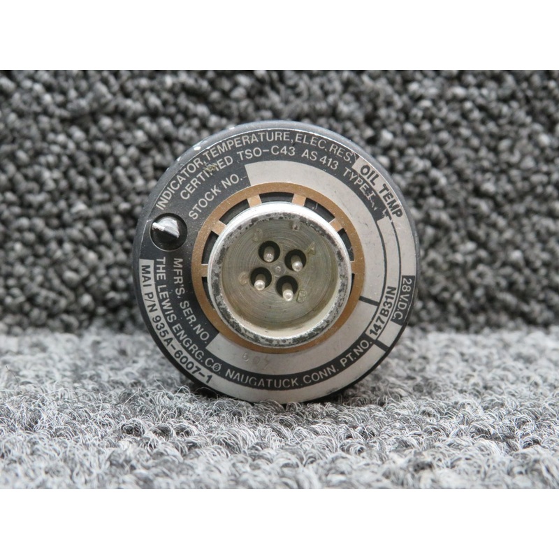 147B31N (Alt: 935A-6007-1) Lewis Engineering Oil Temperature Indicator (Volts: 28)