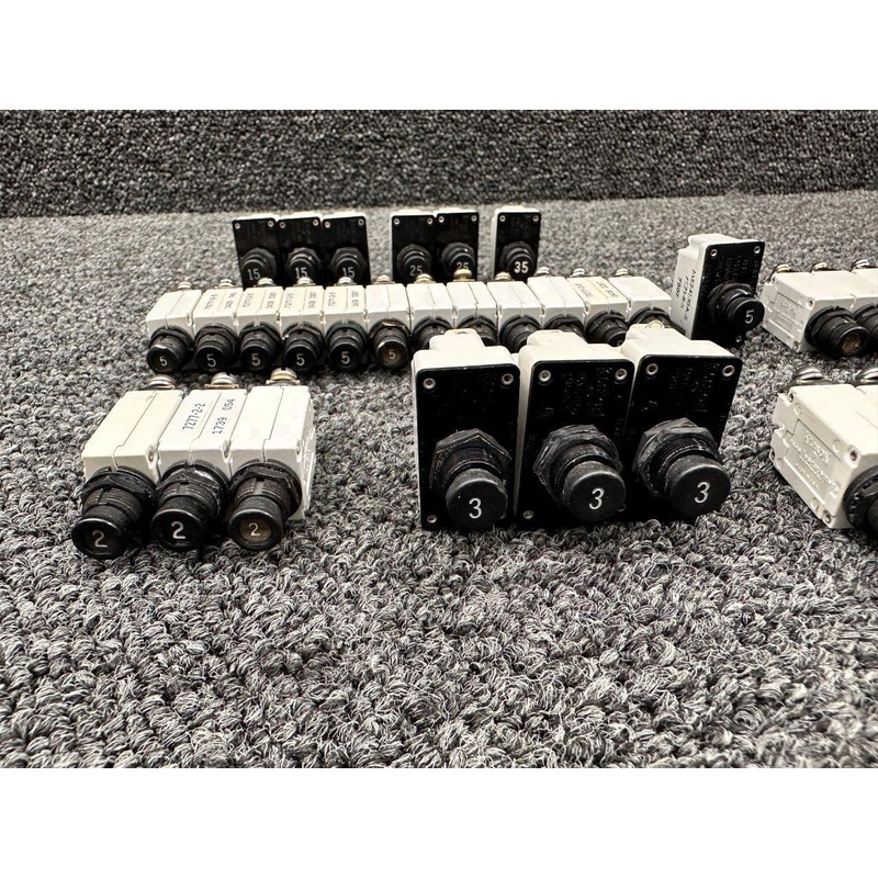 7277-2-3, 7277-2-5, 7277-2-10 Klixon Circuit Breaker (Set of 57)