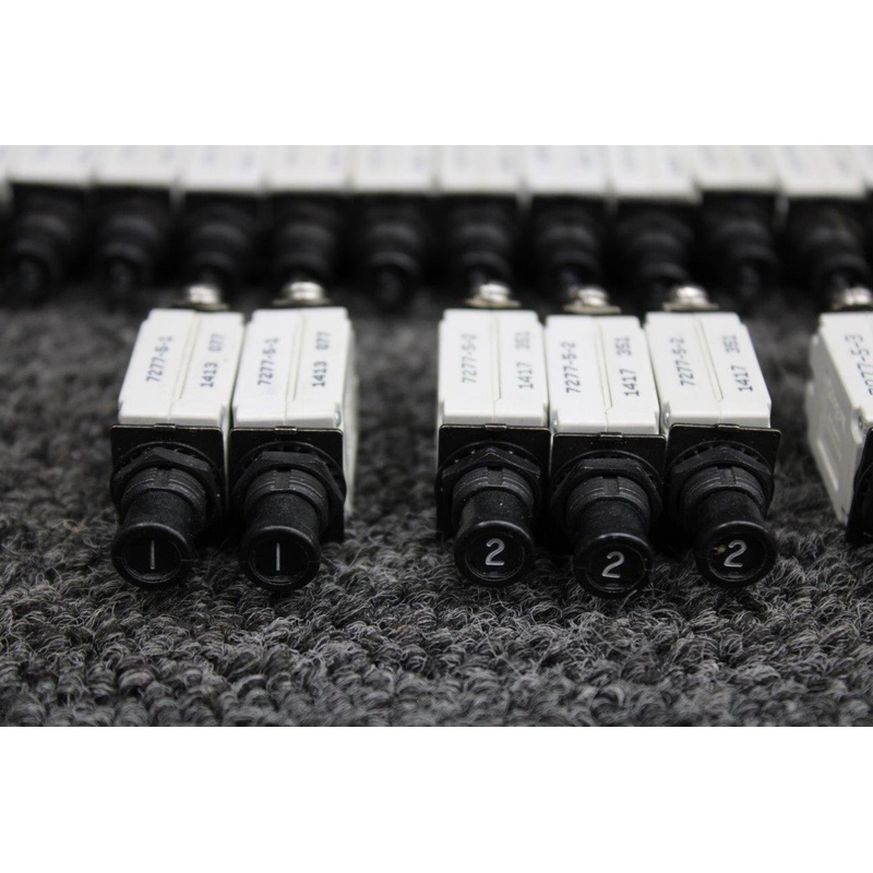7277-5 Klixon Push Circuit Breaker Set of 33 (Various Amps)
