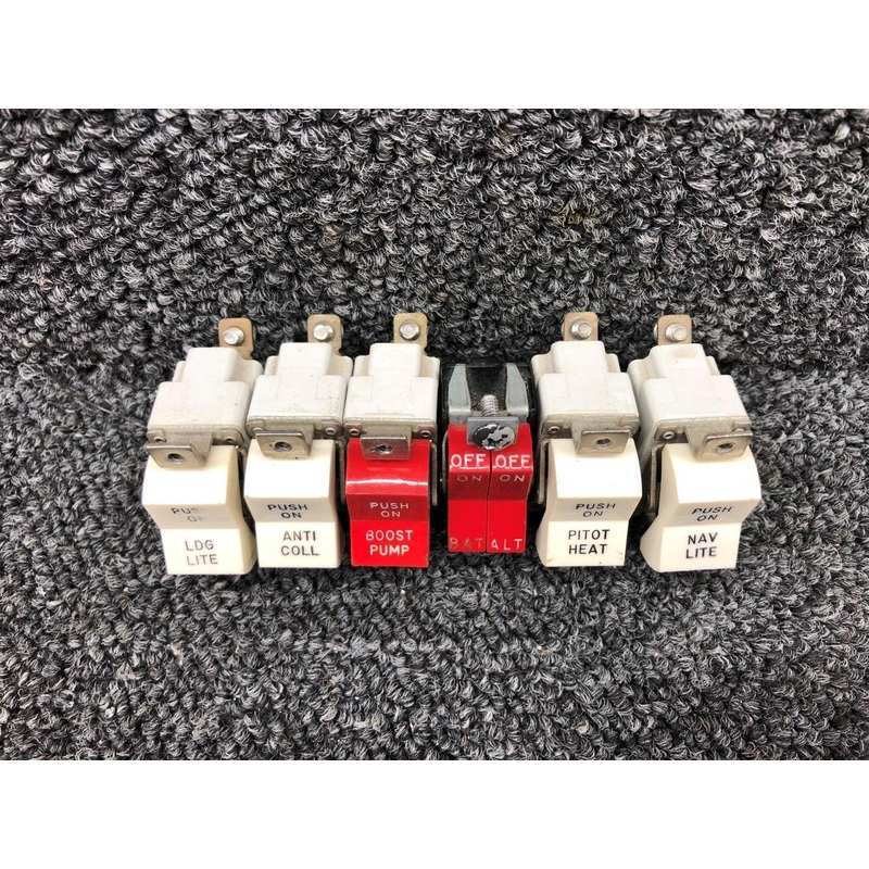 20T2C Maule MX-7-160 Rocker Switch Set (Pitot Heat, Lights, Master, Fuel)