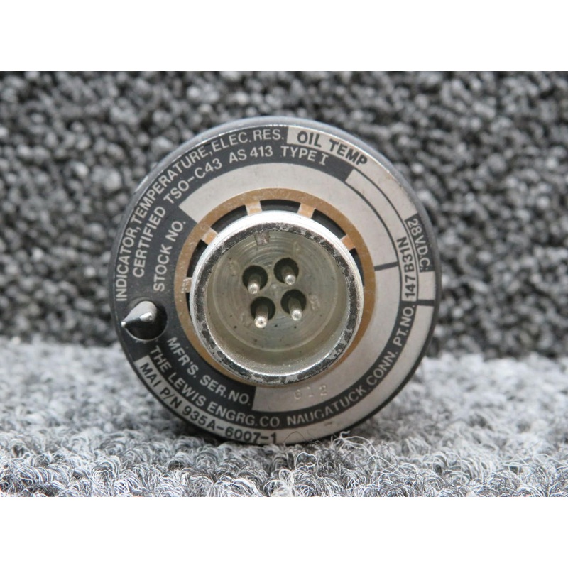 147B31N (Alt: 935A-6007-1) Lewis Engineering Oil Temp Indicator (Volts: 28)