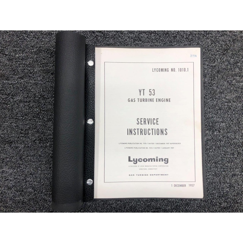 1957 Lycoming YT53 Gas Turbine Service Instructions Manual