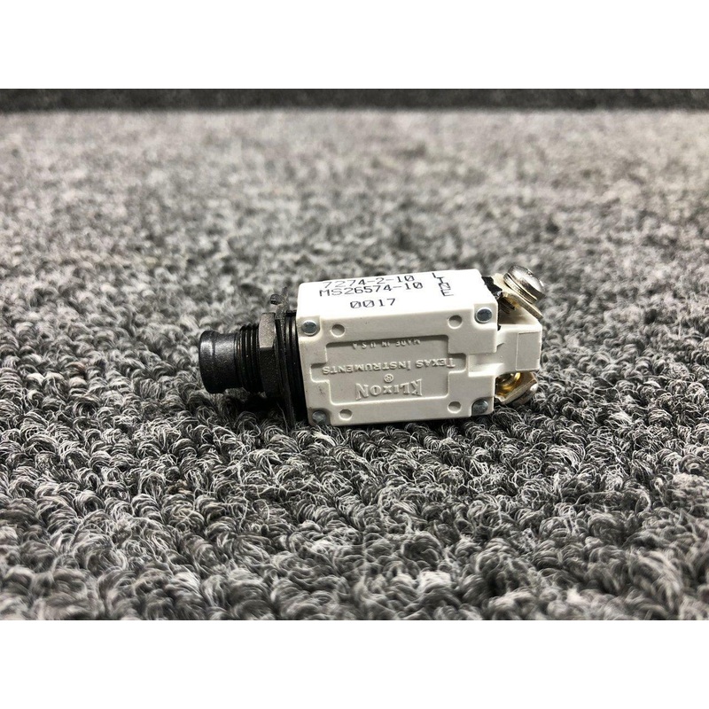 7271-2-10 Klixon Push Circuit Breaker (Amps: 10) (NEW OLD STOCK) (SA)