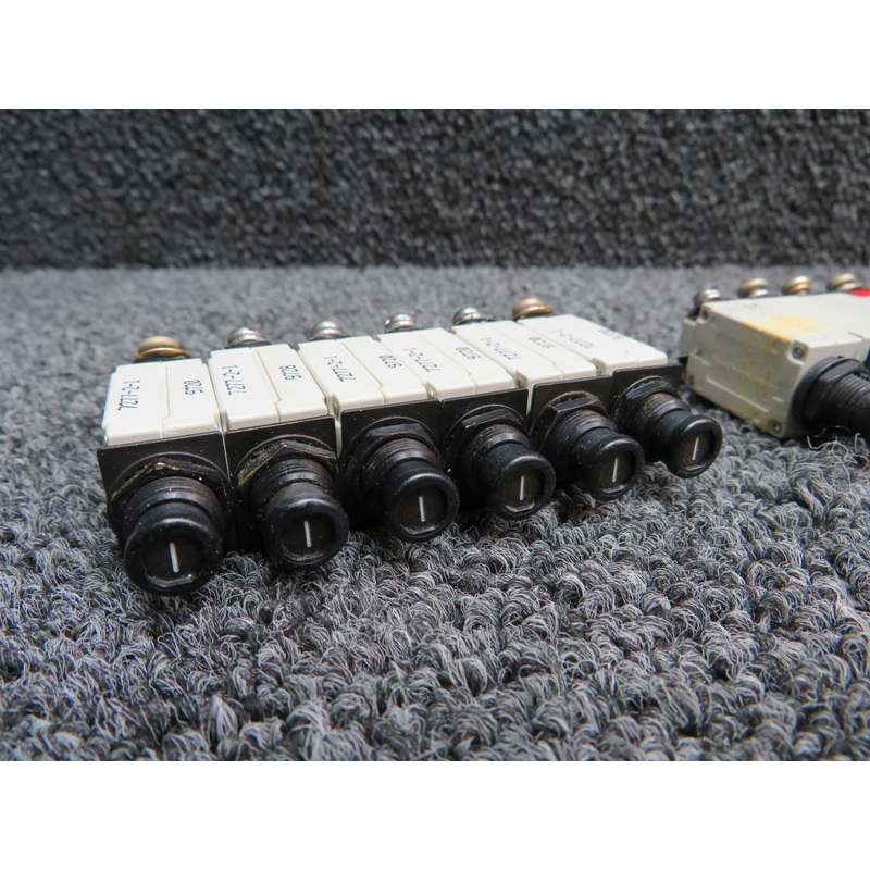 7277-2-1, 7277-2-3, 7277-2-5 Klixon Circuit Breakers Set of 38 (Amps: Vary)