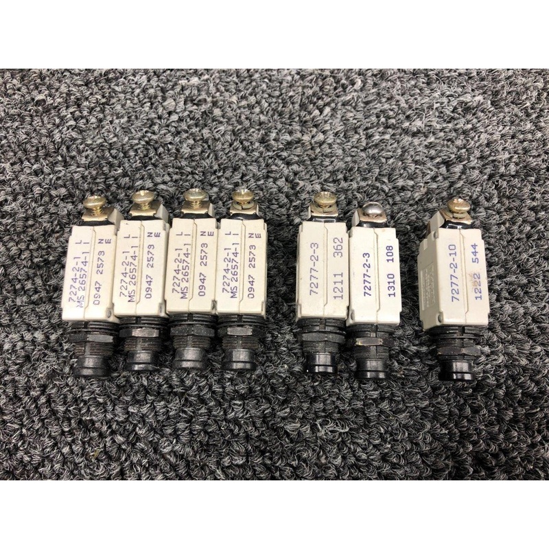 Klixon Push Pull Circuit Breaker Set (Amps: 1, 3, 10)