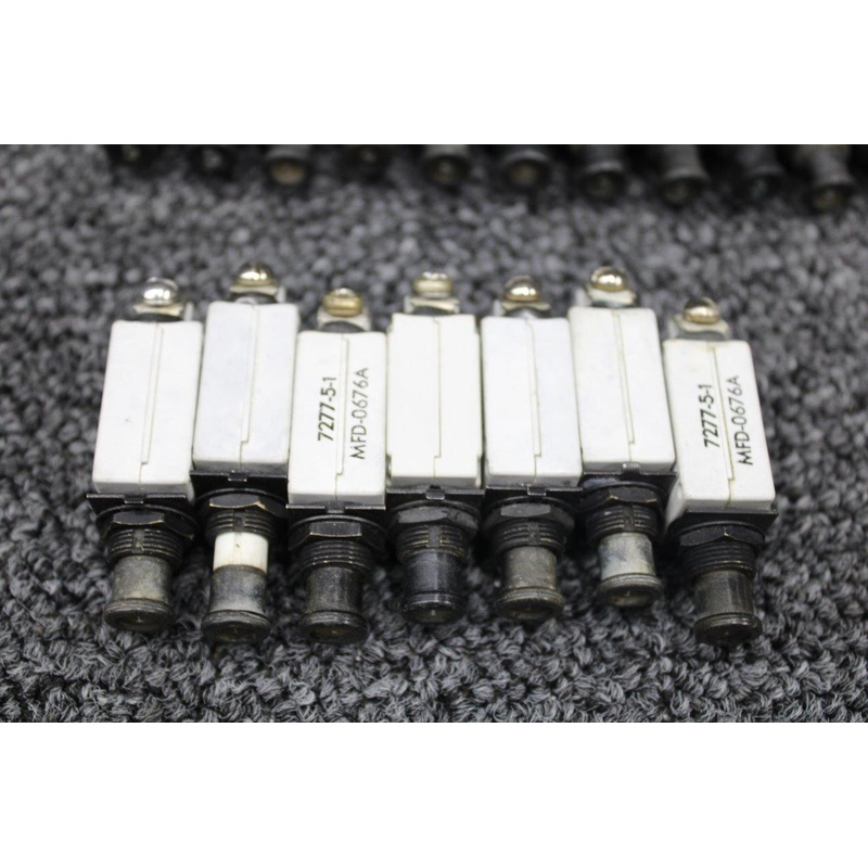 7277 Klixon Push Circuit Breaker Set of 73 (Amps: 1, 2, 3, 5, 7.5, 10, 20)