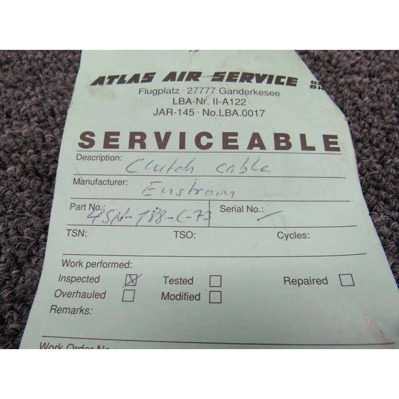 4SN-188-C-73 Enstrom Helicopter Clutch Cable (Serviceable) (SA)